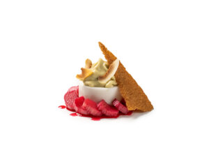 Set coconut cream, rhubarb
