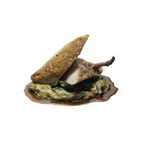 Roast chicken, parsnip and potato mash, kale, mustard and tarragon sauce